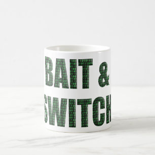 „Köder und Wechsel“ mit einer Binärcode-Überlageru Kaffeetasse