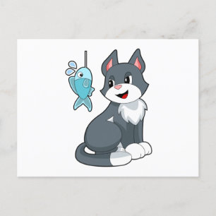 Köderfisch für Katzen Postkarte