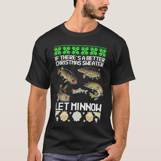 Köderfisch Witz Hecht Weihnachten Weißfisch T-Shirt (Vorderseite)