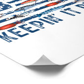 Köderflagge Angler B Fisch halten Reel Poster (Ecke)