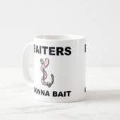 Köderwillige werden ködern Lustiger Angelbecher od Kaffeetasse (Vorderseite Links)