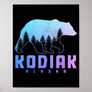 Kodiak Alaska Bär Grizzly Stolz Outdoor Natur Poster
