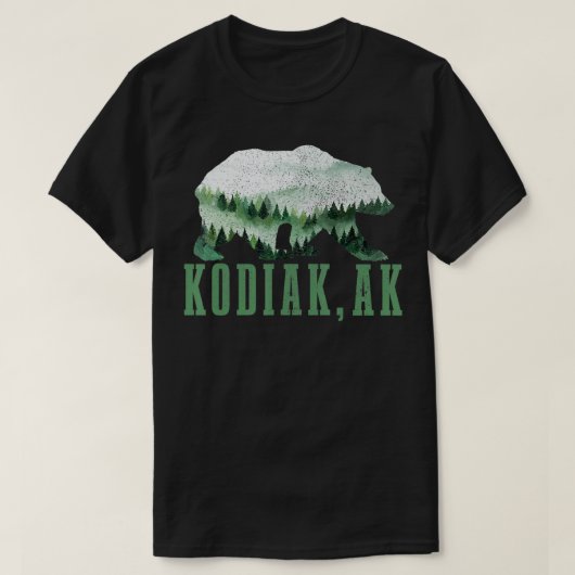 Kodiak Alaska Grizzly Bär Naturwandern Camping H T-Shirt (Design vorne)