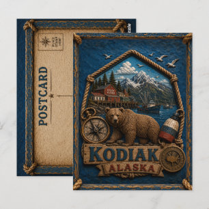 Kodiak Alaska Postkarte Vintage Reise
