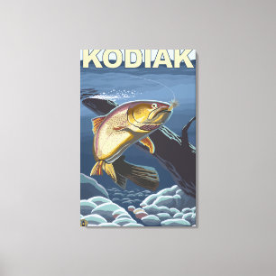 Kodiak, AlaskaCutthroat-Forelle Leinwanddruck