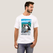 Kodiak, AlaskaPuffins und alaskisches Kreuzschiff T-Shirt (Vorne ganz)