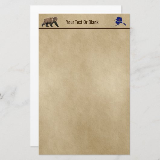 Kodiak-Bär auf altem Papier (Vorne/Hinten)