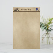 Kodiak-Bär auf altem Papier (Stehend Vorderseite)