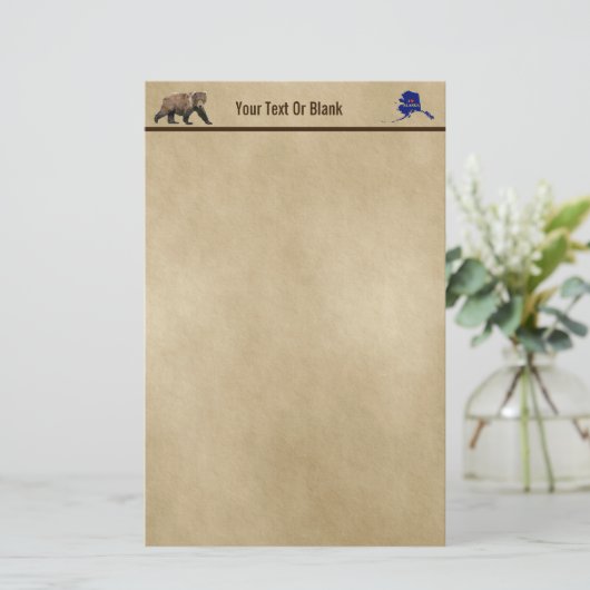 Kodiak-Bär auf altem Papier (Stehend Vorderseite)