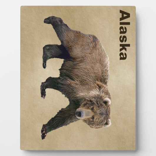 Kodiak-Bär auf altem Papier Fotoplatte (Vorderseite)