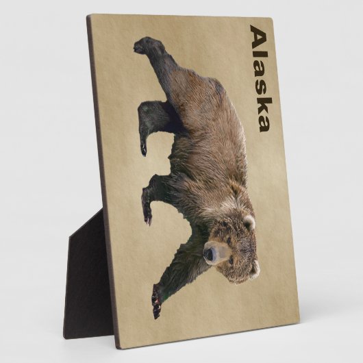 Kodiak-Bär auf altem Papier Fotoplatte (Seite)