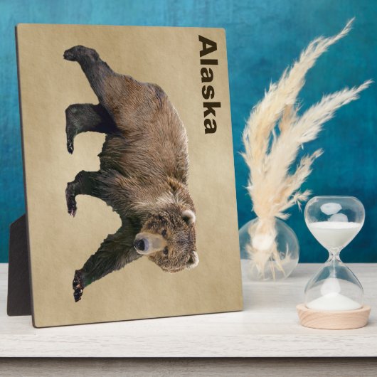 Kodiak-Bär auf altem Papier Fotoplatte (Seite)