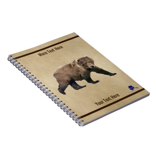 Kodiak-Bär auf altem Papier Notizblock (Rechte Seite)