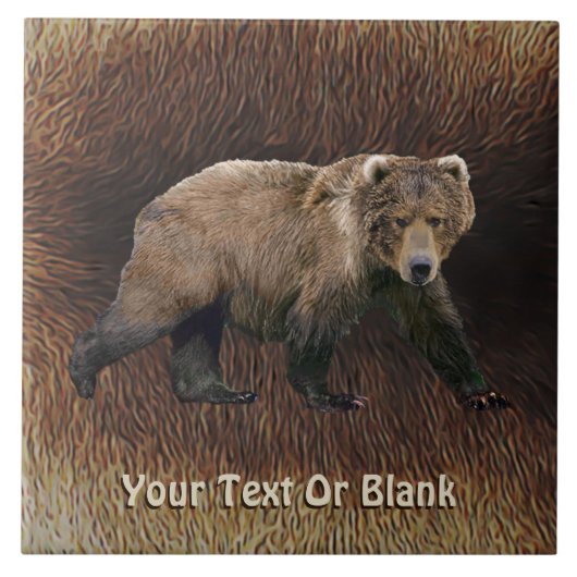 Kodiak-Bär auf Kariou-Fur Fliese (Vorderseite)