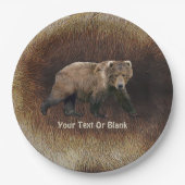 Kodiak-Bär auf Kariou-Fur Pappteller (Vorderseite)