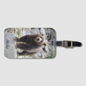 Kodiak-Bär Stehend auf einem Felsen Gepäckanhänger (Vorderseite (Horizontal))