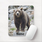 Kodiak-Bär Stehend auf einem Felsen Mousepad (Mit Mouse)