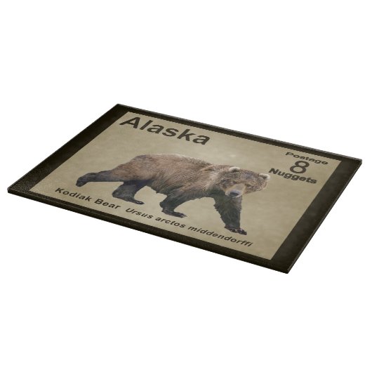 Kodiak Bear - Alaska Postage Schneidebrett (Ecke)