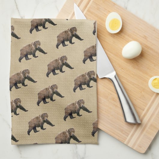 Kodiak Bear Geschirrtuch (Viertel Falte)