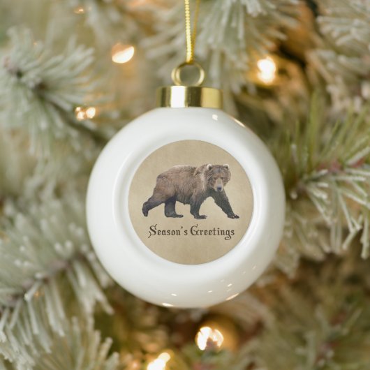 Kodiak Bear Keramik Kugel-Ornament (Baum)