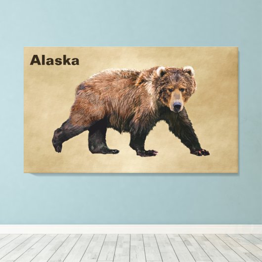 Kodiak Bear Leinwanddruck (Insitu (Holzboden))
