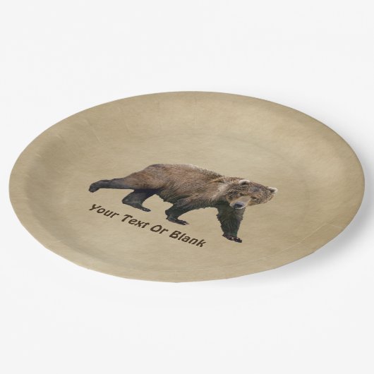 Kodiak Bear Pappteller (Schrägansicht)