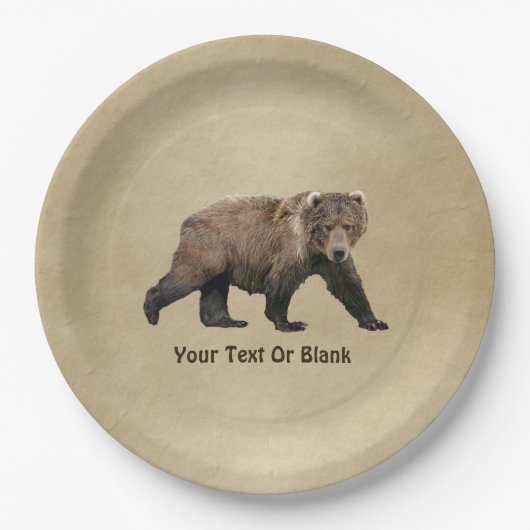 Kodiak Bear Pappteller (Vorderseite)