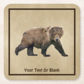 Kodiak Bear Rechteckiger Pappuntersetzer (Vorderseite)