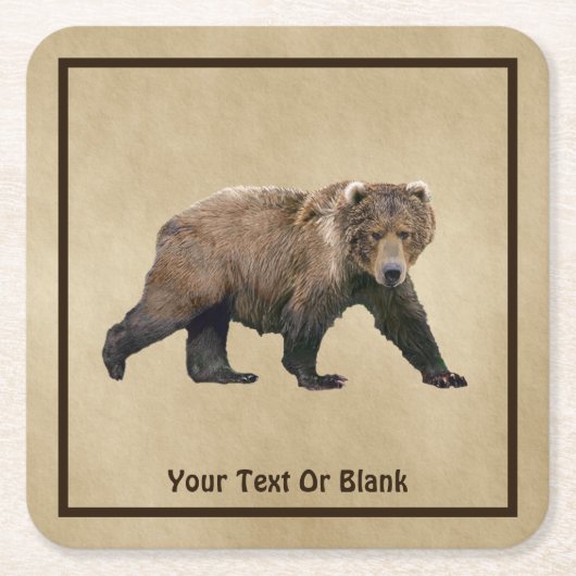 Kodiak Bear Rechteckiger Pappuntersetzer (Vorderseite)