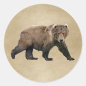 Kodiak Bear Runder Aufkleber (Vorderseite)