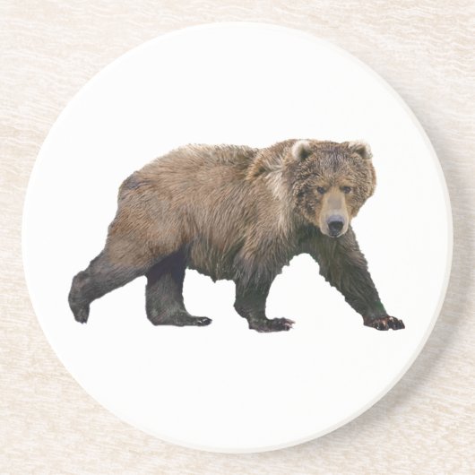 Kodiak Bear Sandstein Untersetzer (Vorne)