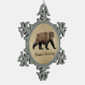 Kodiak Bear Schneeflocken Zinn-Ornament (Links)