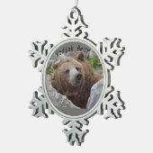 Kodiak Bear Schneeflocken Zinn-Ornament (Rechts)