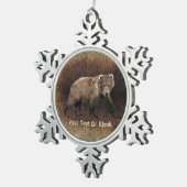 Kodiak Bear Schneeflocken Zinn-Ornament (Rechts)