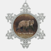 Kodiak Bear Schneeflocken Zinn-Ornament (Vorderseite)