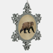 Kodiak Bear Schneeflocken Zinn-Ornament (Links)