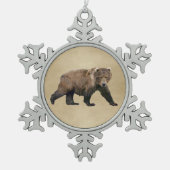 Kodiak Bear Schneeflocken Zinn-Ornament (Vorderseite)
