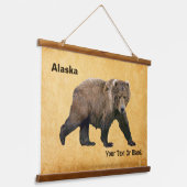 Kodiak Bear Wandteppich Mit Holzrahmen (Gewinkelt)