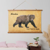 Kodiak Bear Wandteppich Mit Holzrahmen (Schlafzimmer)