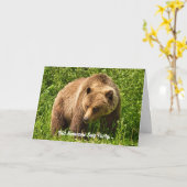 Kodiak Grizzly Funny Birthday Card Karte (Gelbe Blume)