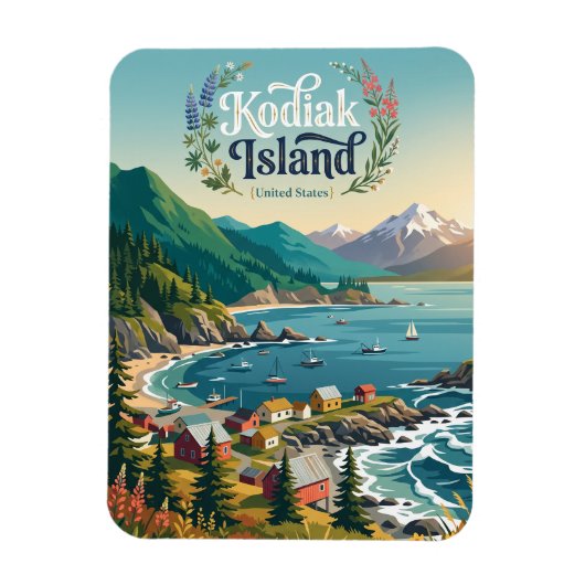 Kodiak-Insel Alaska Magnet (Vertikal)