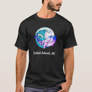 Kodiak Island Ak Japanisch Paint Geometric Orca Ki T-Shirt