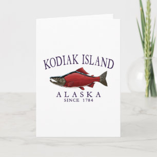 Kodiak Island Alaska Lachs Seit 1784 Arched Pflaum Karte