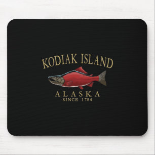 Kodiak Island Alaska Lachs Seit 1784 Gebogener Tan Mousepad