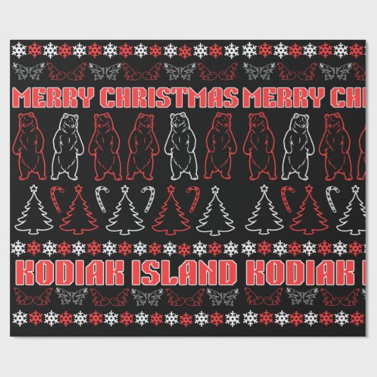 Kodiak Island Ugly Christmas Sweater Wrapping Papp Geschenkpapier (Flach)