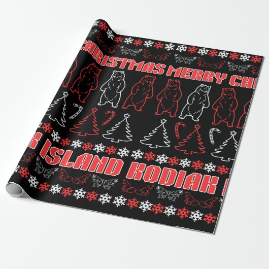 Kodiak Island Ugly Christmas Sweater Wrapping Papp Geschenkpapier (Ungerollt)