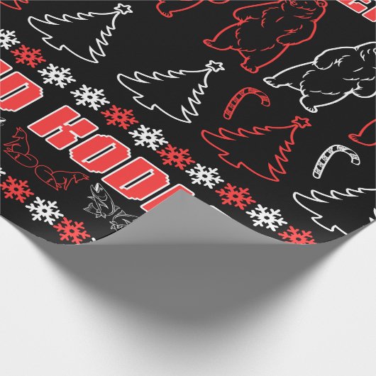 Kodiak Island Ugly Christmas Sweater Wrapping Papp Geschenkpapier (Ecke)