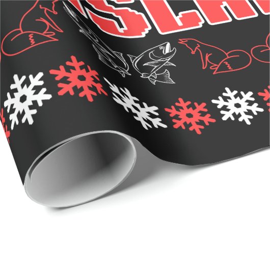 Kodiak Island Ugly Christmas Sweater Wrapping Papp Geschenkpapier (Rolleneckpunkt)