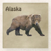 Kodiakbär Glasuntersetzer (Vorderseite)