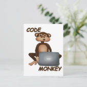 Kodieren Sie Affen Postkarte (Stehend Vorderseite)